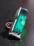 LED Green Rectangular Marker Lamp (12–24V) - WITH MOUNTING BRACKET